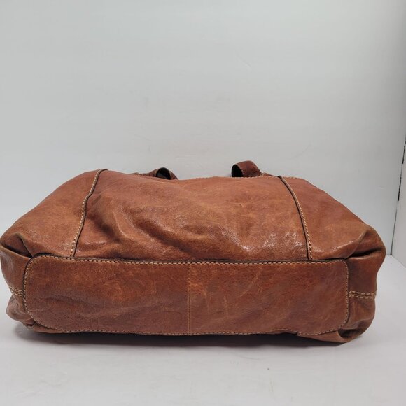 VTG Fossil Women's Brown Leather Floral Embossed Shoulder Bag - Picture 5 of 12